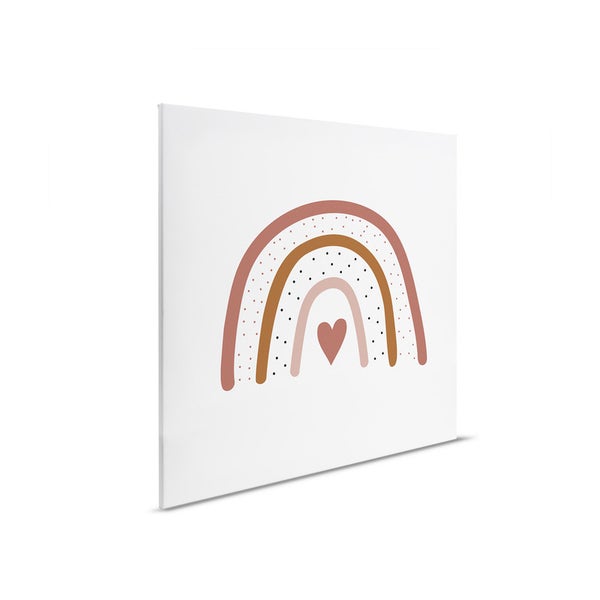 Leinwandbild mit Regenbogen und Herzmotiv