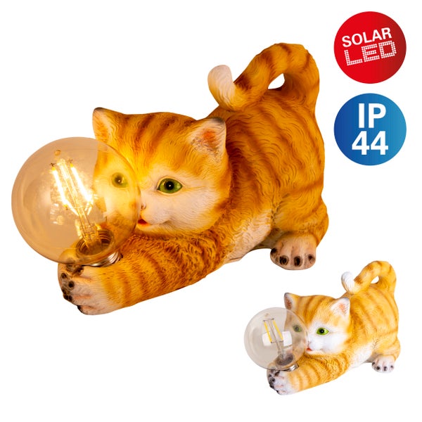 Dekorative Katzenlampe mit gelber Glühbirne