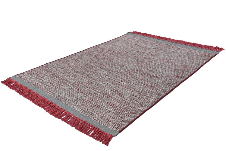 Kurzflor Teppich Soren Grau / Rot Modern 170 x 240 cm