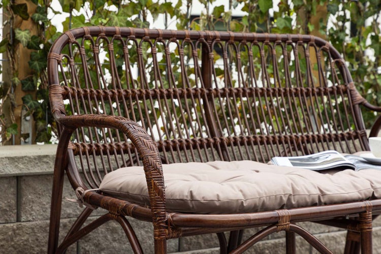 Nella Gartensofa mit Gartenkissen schwarz. 129 X 62 X 93 cm