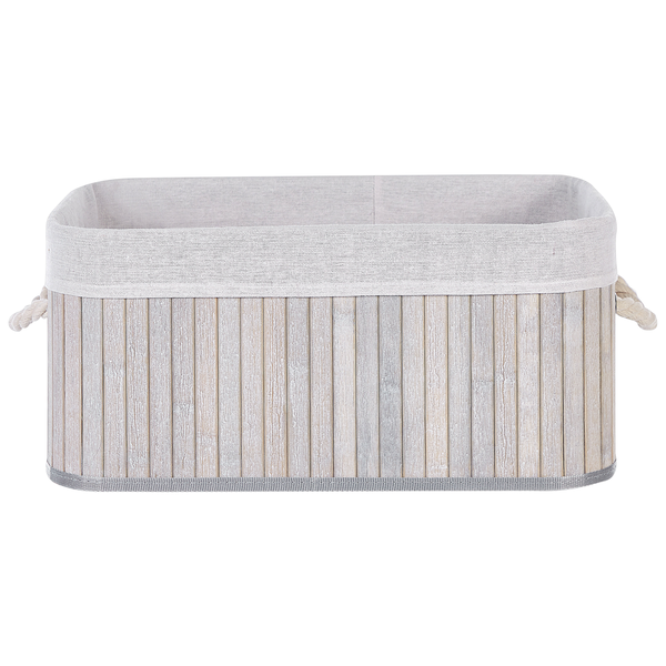 Badezimmerkorb aus Bambus mit Stoffeinsatz