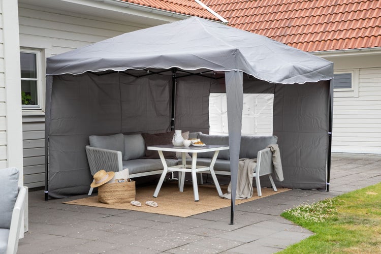 Easy Gartenpavillon schwarzgrau. 295 X 295 X 250 cm