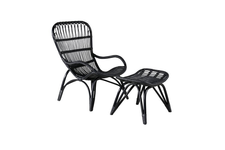 Ella Loungestuhl schwarz. 66 X 131 X 95 cm