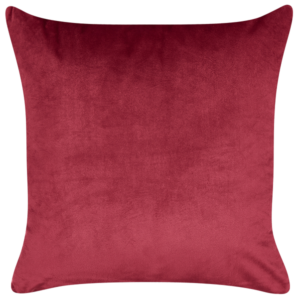 Dekokissen 2er Set BICOCCA Samtstoff 45 x 45 cm Dunkelrot Weihnachtsmotiv
