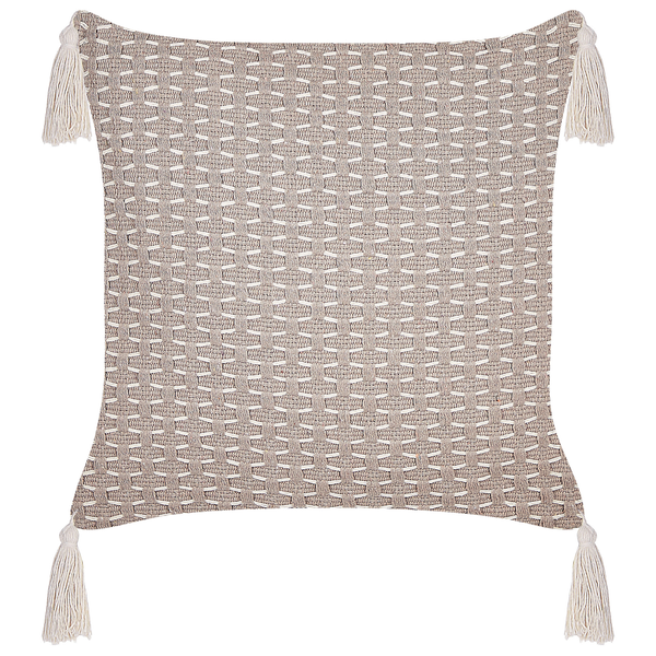 Dekokissen 2er Set HAKONE 42 x 42 cm Taupe Geometrisches Muster