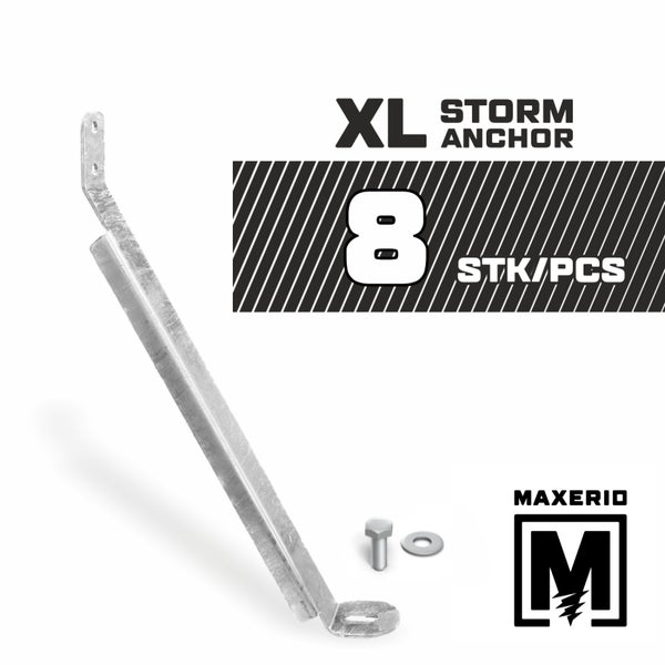 MAXERIO® 8er XL Storm-Anchor (Sturmanker) für Schraubfundament Bodenhülse Erdanker Einschraubbodenhülse Erdschraube Einschraubhülse Erdschraubenfundament Bodenanker Schraubanker Fundament für Zaun Sichtschutz