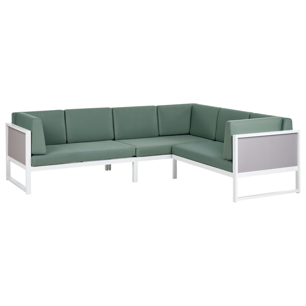 Garten Ecksofa mit Tisch 6-Sitzer CASTELLA/FRATTE linksseitig Metall Grün