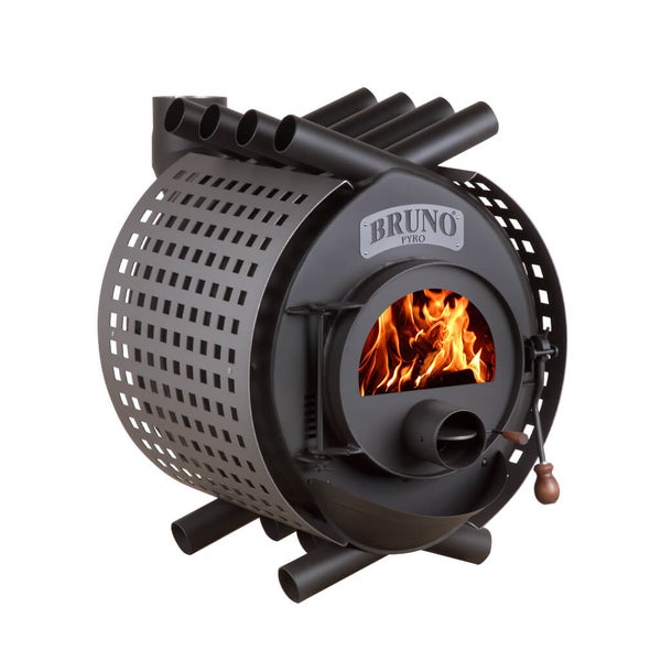 Bruno Pyro Holzofen mit Flammen