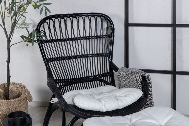 Ella Loungestuhl schwarz. 66 X 131 X 95 cm