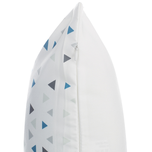 Dekokissen 2er Set CLEOME 45 x 45 cm Weiß Grau Blau Geometrisches Muster