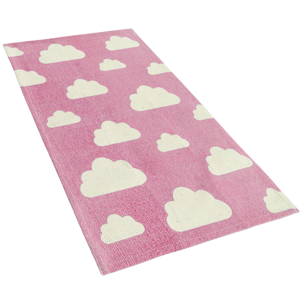 Kinderteppich GWALIJAR Rosa 60 x 90 cm Baumwolle