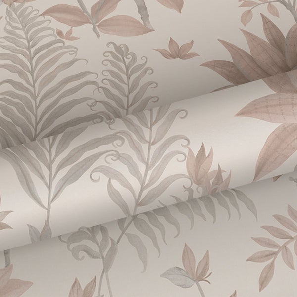 Sanders und Sanders Tapete tropische Blätter Terrakotta und Beige - 53 cm x 10,05 m - 640726