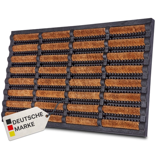 Fußmatte aus Gummi mit Kokosfaser Bürsteneinsätzen für den Eingangsbereich