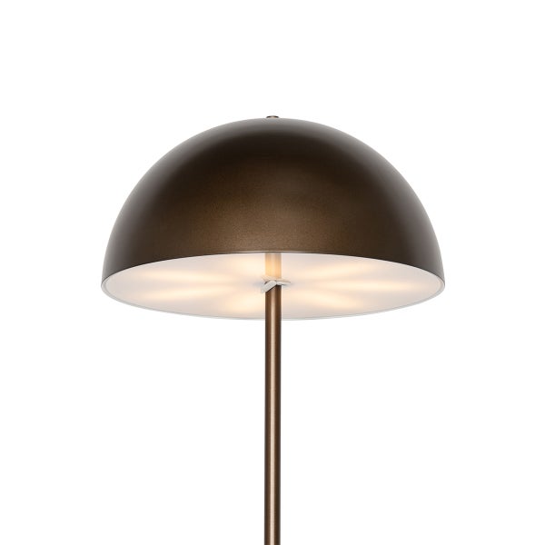 QAZQA - Modern AußenStehleuchte I Stehlampe I Standleuchte I Lampe I Leuchte dunkelbronze wiederaufladbar 3-stufig dimmbar - Keira Touch-funktion Dimmer I Dimmbar I Außenbeleuchtung - Kunststoff Rund
