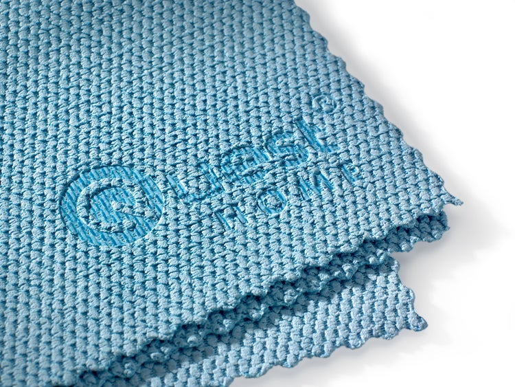 Mikrofasertuch mit Struktur und Logo