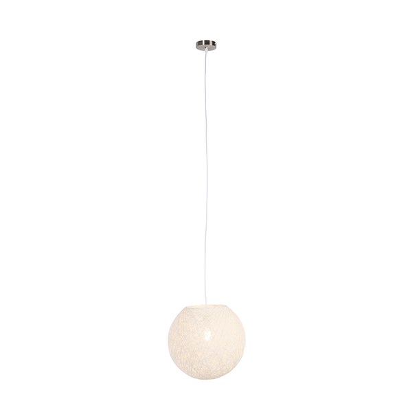 Pendelleuchte im Landhausstil weiße Kugel 35cm - Corda