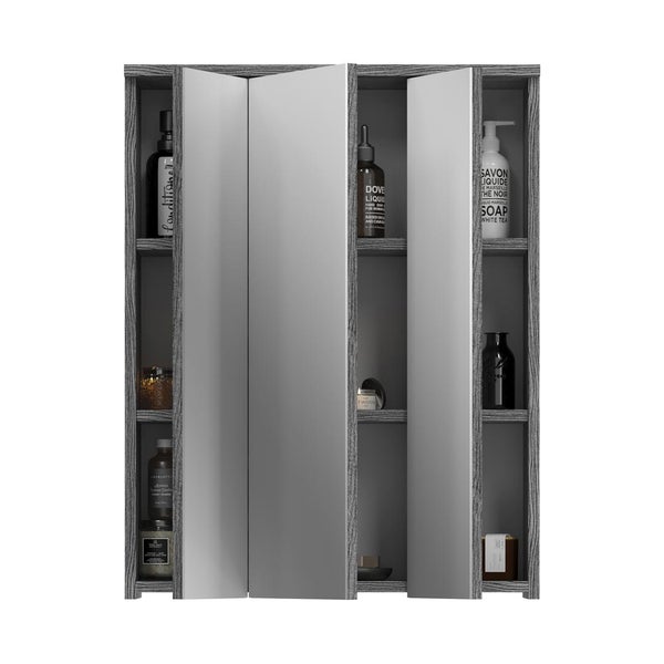 Xonox.home Spiegelschrank Blake 60 x 21 x 77 cm rauchsilber 3-türig
