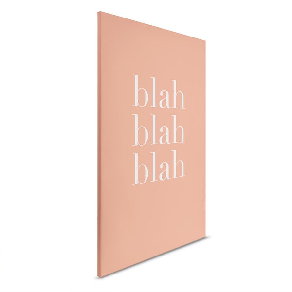 Dekoratives Wandbild mit dem Wort 'blah' als Aufdruck