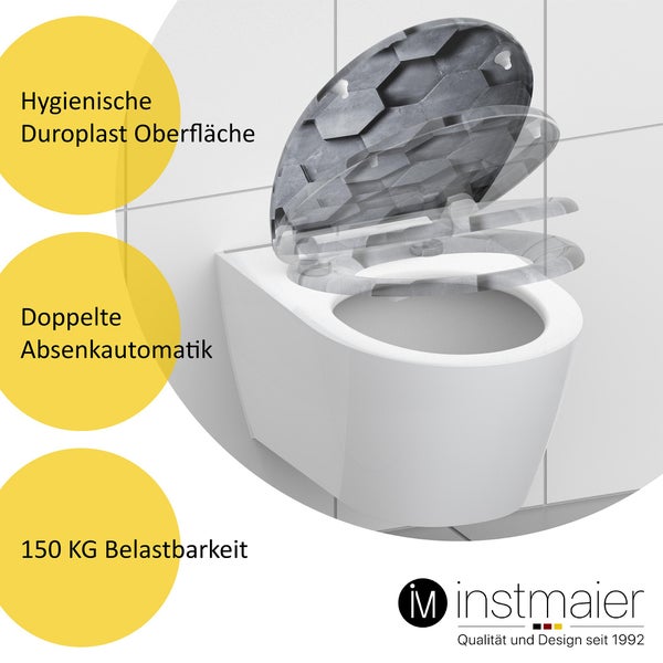instmaier WC Sitz, Duroplast, Motiv Hexagon, oval