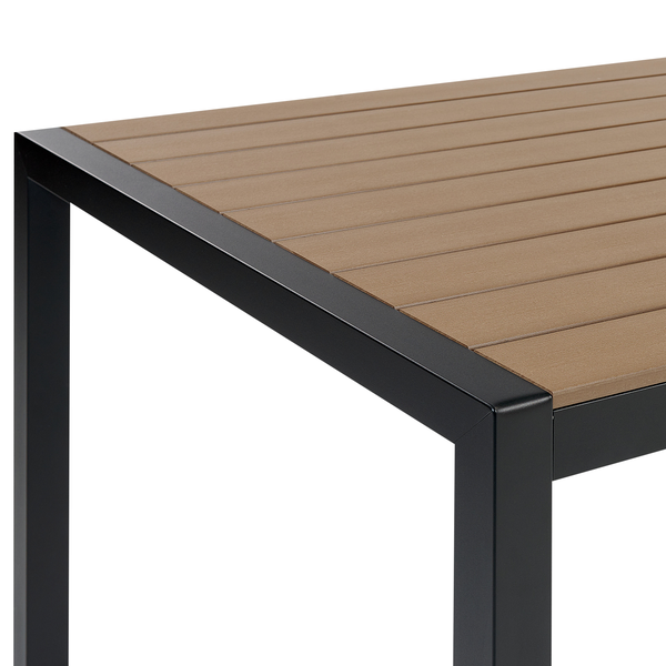 Gartentisch VERNIO 180 cm 90 cm Metall Braun / Schwarz