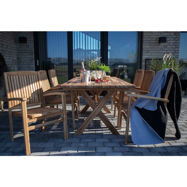 Muline Gartentisch 90x200 cm Teakholz massiv. 90 X 200 X 75 cm