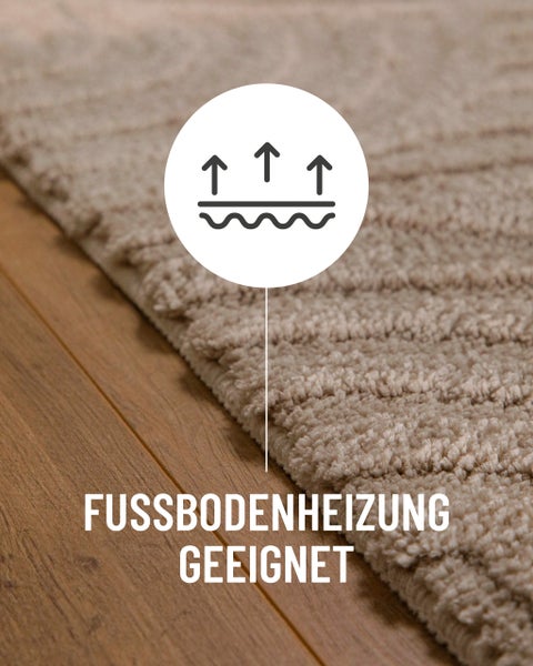 Symbol für die Eignung bei Fußbodenheizung.