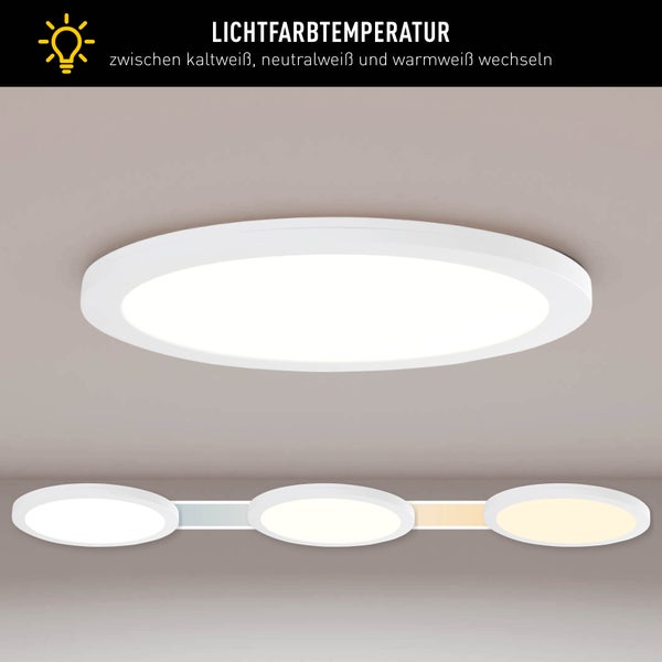Deckenleuchte mit einstellbarer Lichtfarbtemperatur von kaltweiß zu warmweiß