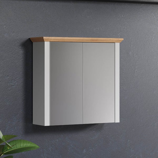 Landside Spiegelschrank Bad 2 Türen, grau. 78 X 24 X 73 cm