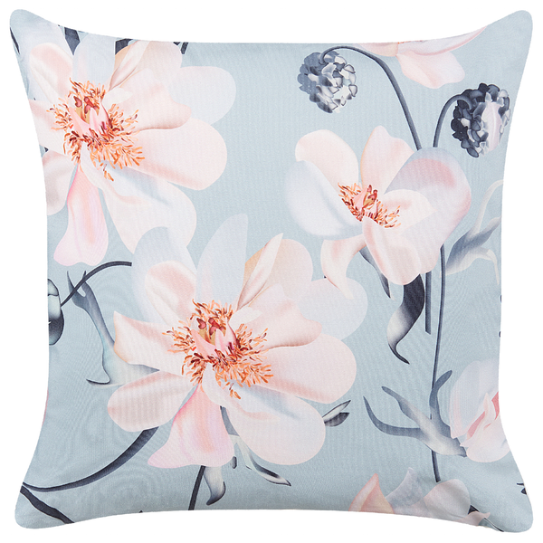 Gartenkissen 2er Set APRICALE Blumenmuster 45 x 45 cm Blau