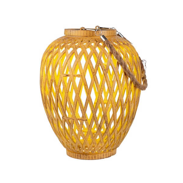 Dekorative Laterne aus Rattan mit Kordelgriff