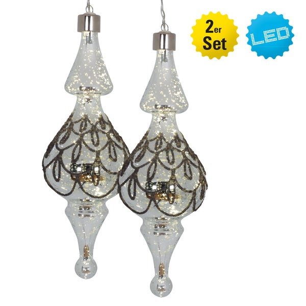 Zweiteiliges LED-Deko-Hängeornament-Set