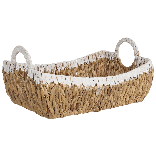 Dekorative Aufbewahrungskiste aus Wasserhyazinthe mit zwei Griffen