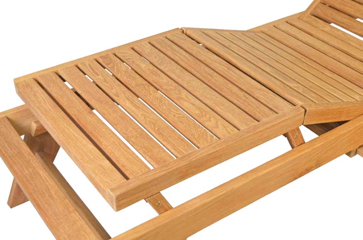 Teak Gartenliege modern wetterfest mit Rollen premium
