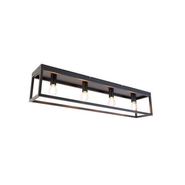 Smarte Deckenleuchte schwarz 99,5 cm inkl. 4 Wifi A60 - Cage