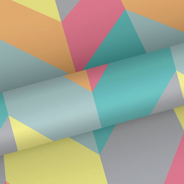 Walls4You Tapete Fischgrätmuster Multicolor - 53 cm x 10 m - 640114