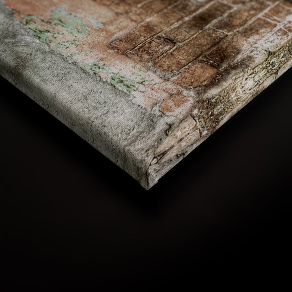 Wandbild auf Leinwand mit Ziegelsteinmotiv im modernen Druckverfahren.
