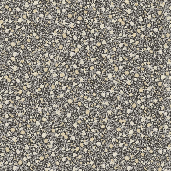 Sanders und Sanders Tapete Blumen Schwarz und Gelb - 53 cm x 10 m - 640398