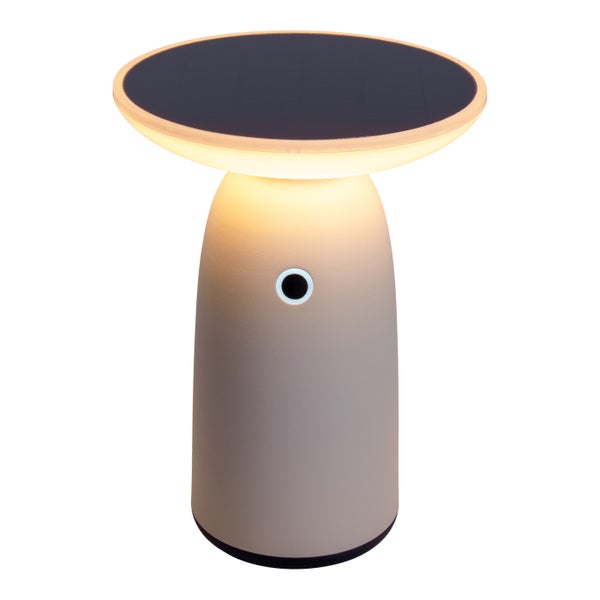 LED Solarleuchte Ada weiß für Außen LED Tischlampe aus Metall und Kunststoff, mit fest verbauten LEDs, Solarlampe 22,5 x 16 cm