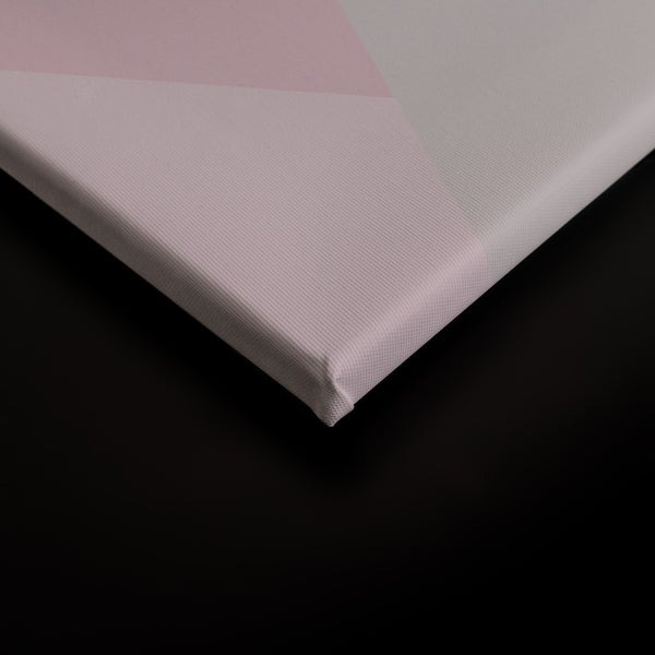 Nahaufnahme einer Leinwand mit geometrischem Muster auf einem Keilrahmen