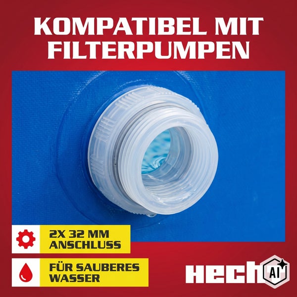 Pool Anschluss für Filterpumpe mit 32 Millimeter Durchmesser von Hecht.