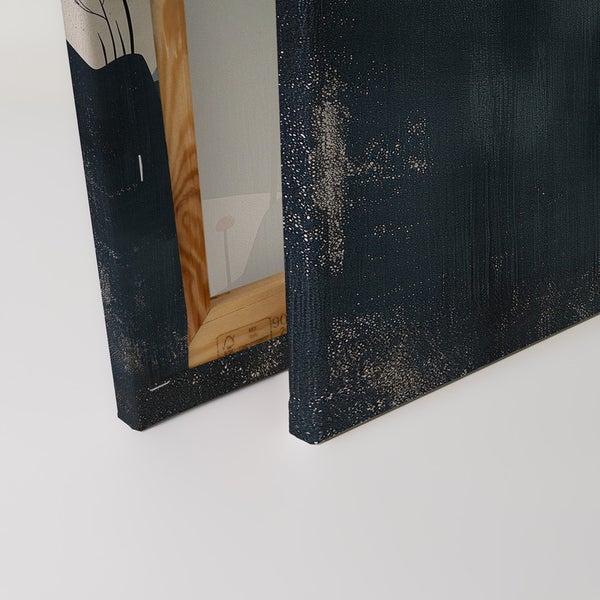 Detailansicht zweier Leinwandbilder mit Holzrahmen