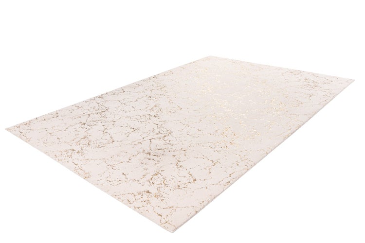 Kurzflor Teppich Majestique Creme / Gold Modern 80 x 150 cm