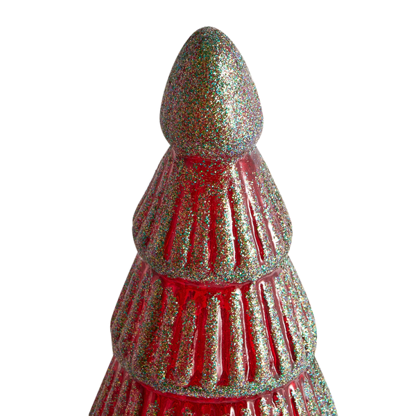 Dekorative Weihnachtsbaumfigur mit Glitzer