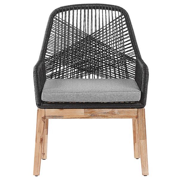 Set mit 2 Stühlen und Sitzkissen OLBIA Kunststoff Schwarz
