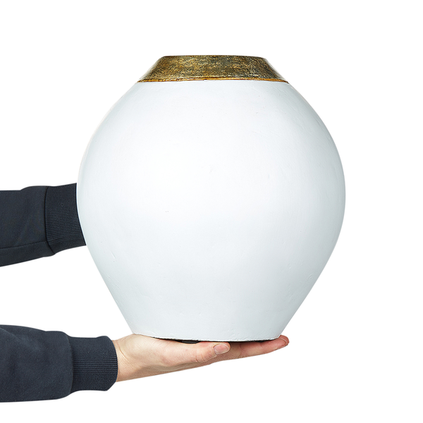 Dekovase LAURI Keramik 33 cm Weiß