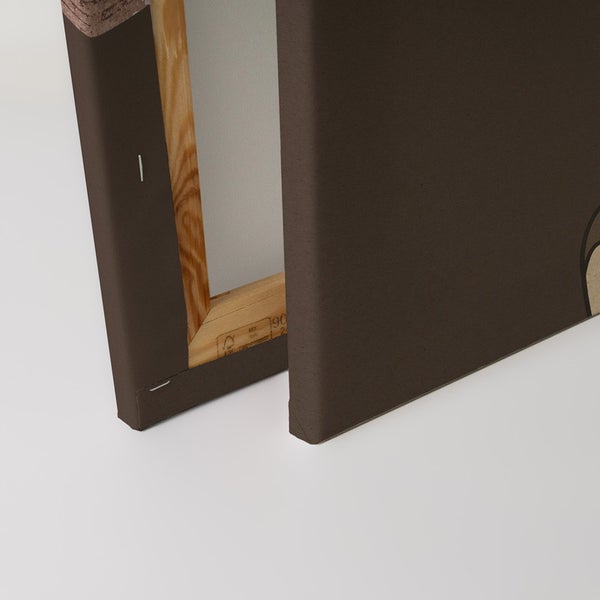 Nahaufnahme einer Leinwand mit Holzrahmen