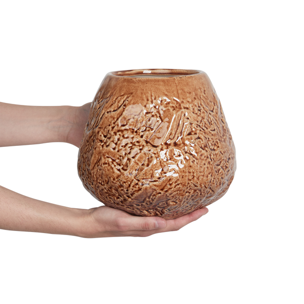 Blumenvase BETTA Steinzeug 22 cm Braun