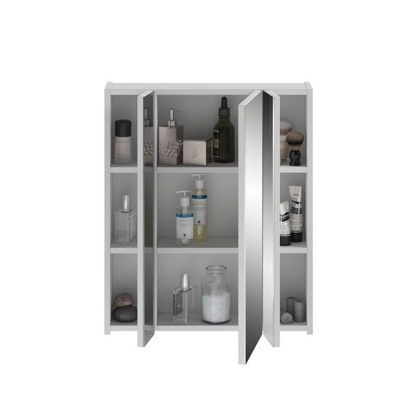 Linus Spiegelschrank Bad 3 Türen weiß. 60 X 18 X 70 cm