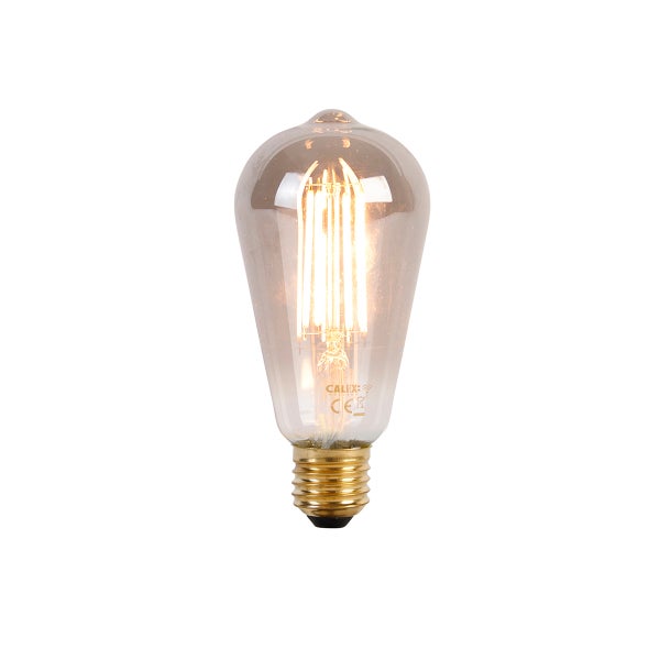 Smarte Hängelampe schwarz mit Rauchglas 30 cm inkl. WLAN ST64 - Pallon