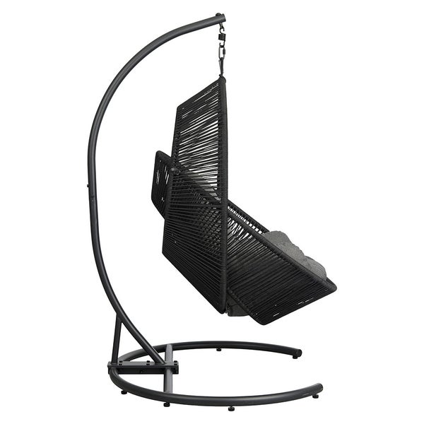 Tim Hängesessel mit Kissen schwarz, grau. 118 X 120 X 186 cm